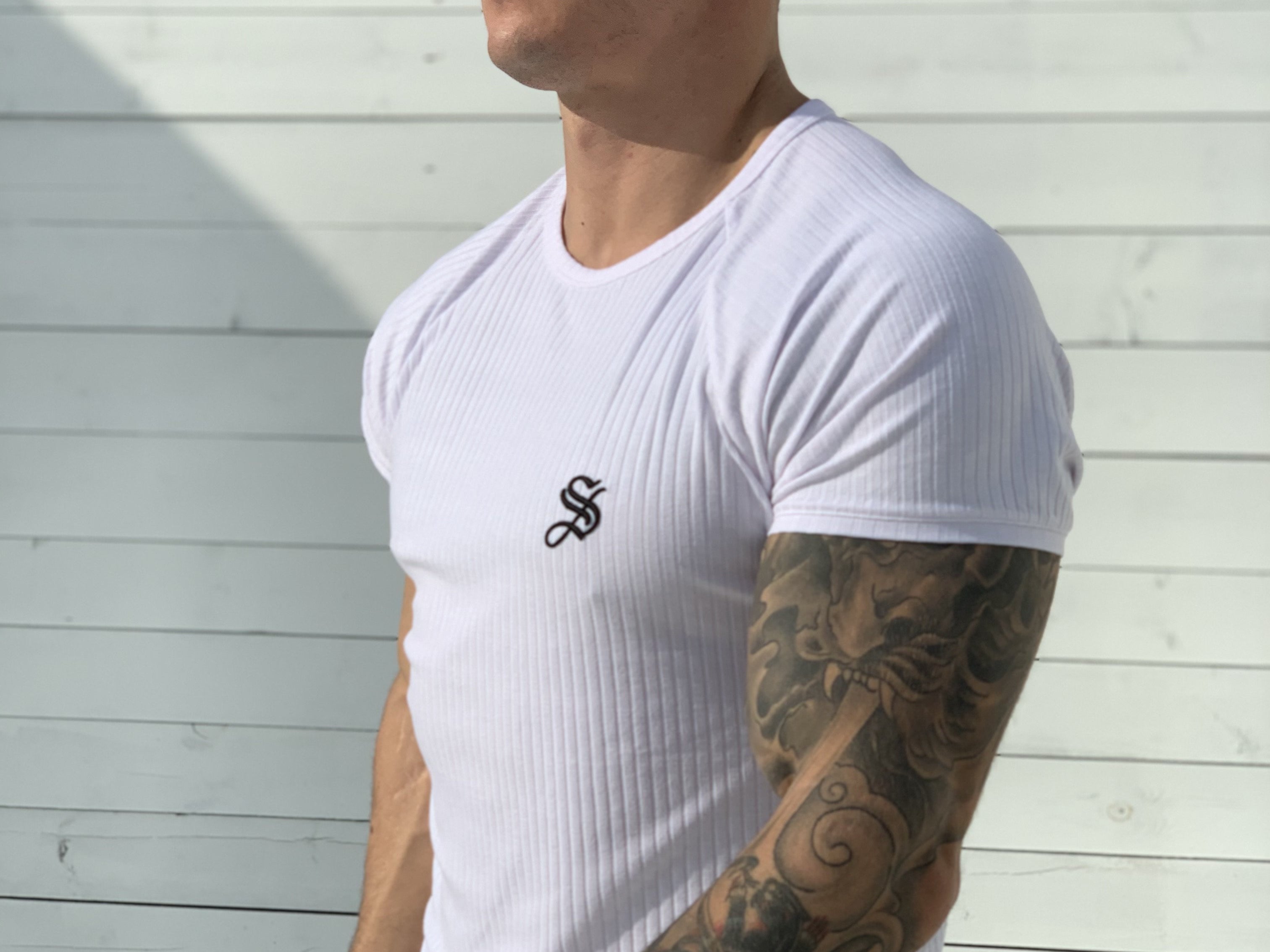 One Half - White T-shirt for Men (PRE-ORDER DISPATCH DATE 1 JUIN 2021) - Sarman Fashion - Wholesale Clothing Fashion Brand for Men from Canada