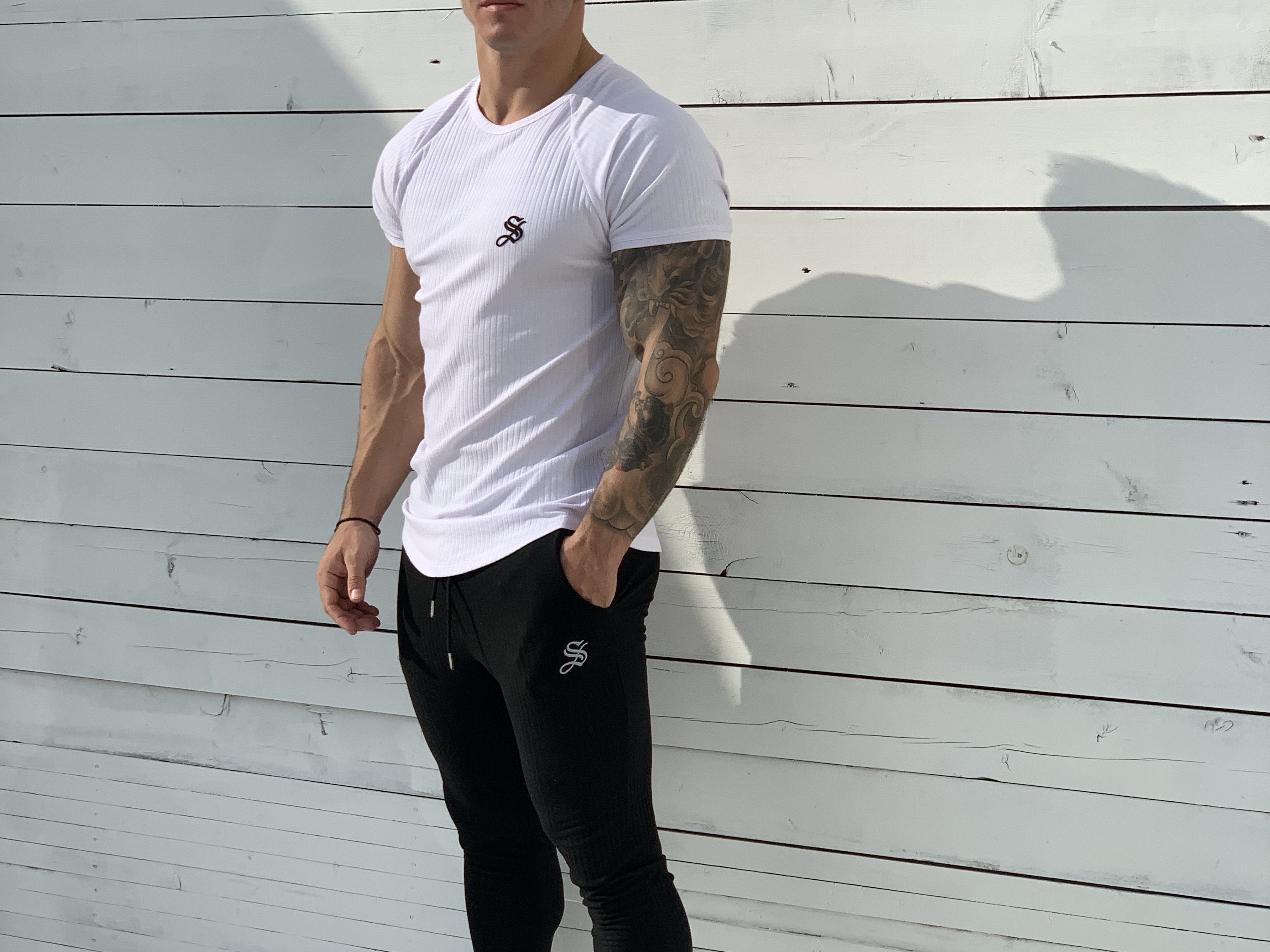 One Half - White T-shirt for Men (PRE-ORDER DISPATCH DATE 1 JUIN 2021) - Sarman Fashion - Wholesale Clothing Fashion Brand for Men from Canada