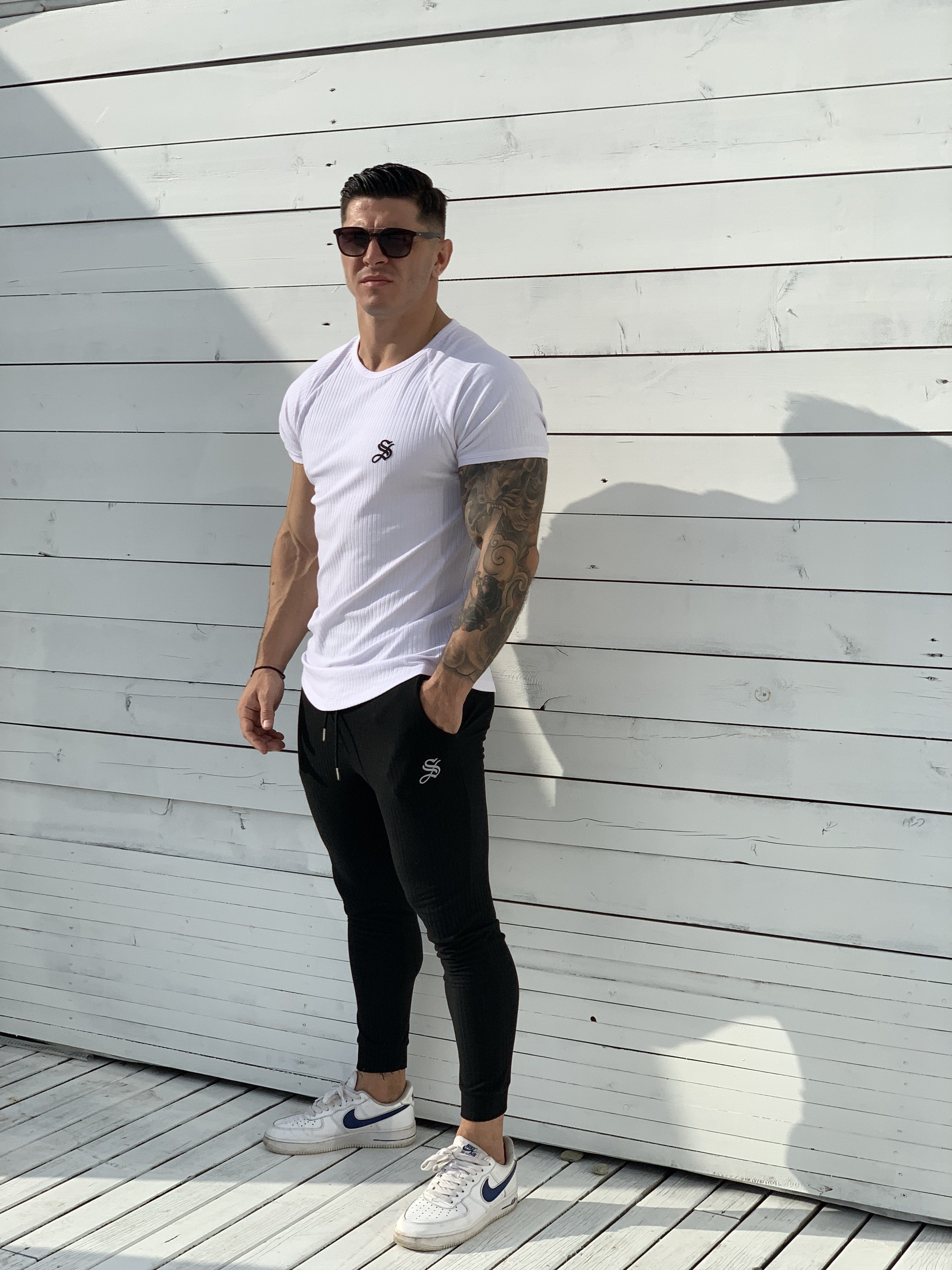 One Half - White T-shirt for Men (PRE-ORDER DISPATCH DATE 1 JUIN 2021) - Sarman Fashion - Wholesale Clothing Fashion Brand for Men from Canada