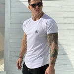 One Half - White T-shirt for Men (PRE-ORDER DISPATCH DATE 1 JUIN 2021) - Sarman Fashion - Wholesale Clothing Fashion Brand for Men from Canada