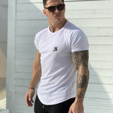 One Half - White T-shirt for Men (PRE-ORDER DISPATCH DATE 1 JUIN 2021) - Sarman Fashion - Wholesale Clothing Fashion Brand for Men from Canada