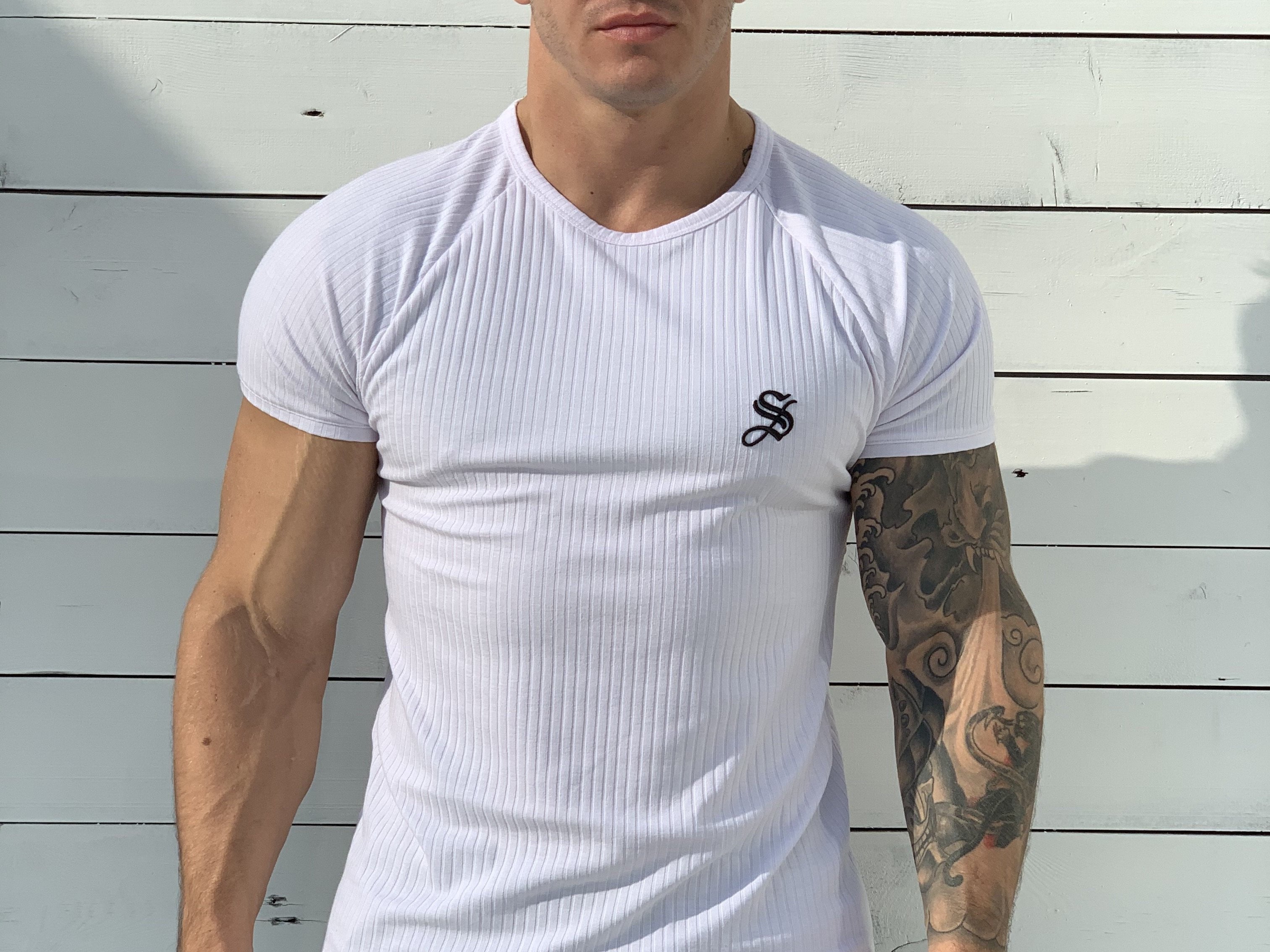 One Half - White T-shirt for Men (PRE-ORDER DISPATCH DATE 1 JUIN 2021) - Sarman Fashion - Wholesale Clothing Fashion Brand for Men from Canada