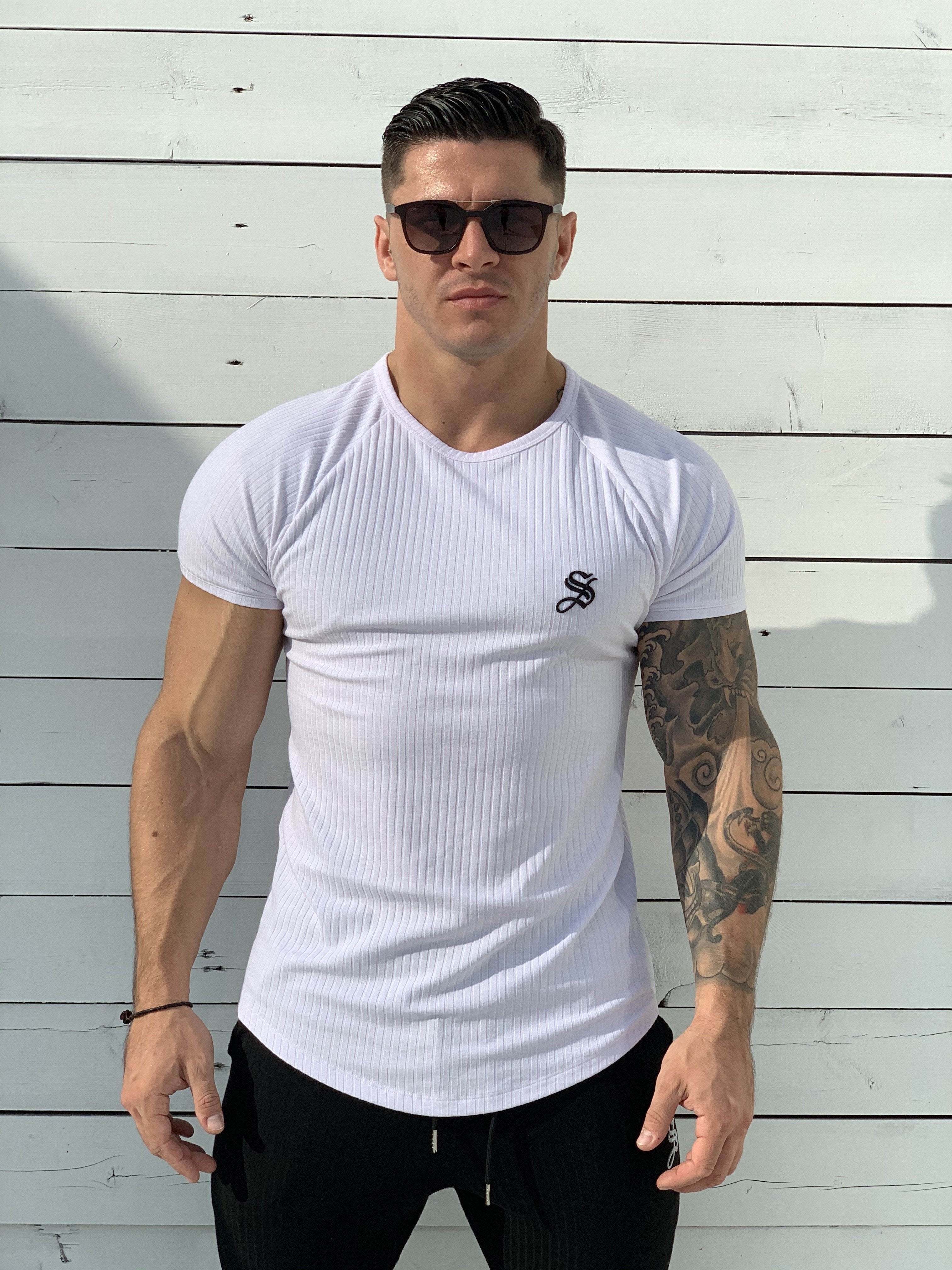 One Half - White T-shirt for Men (PRE-ORDER DISPATCH DATE 1 JUIN 2021) - Sarman Fashion - Wholesale Clothing Fashion Brand for Men from Canada
