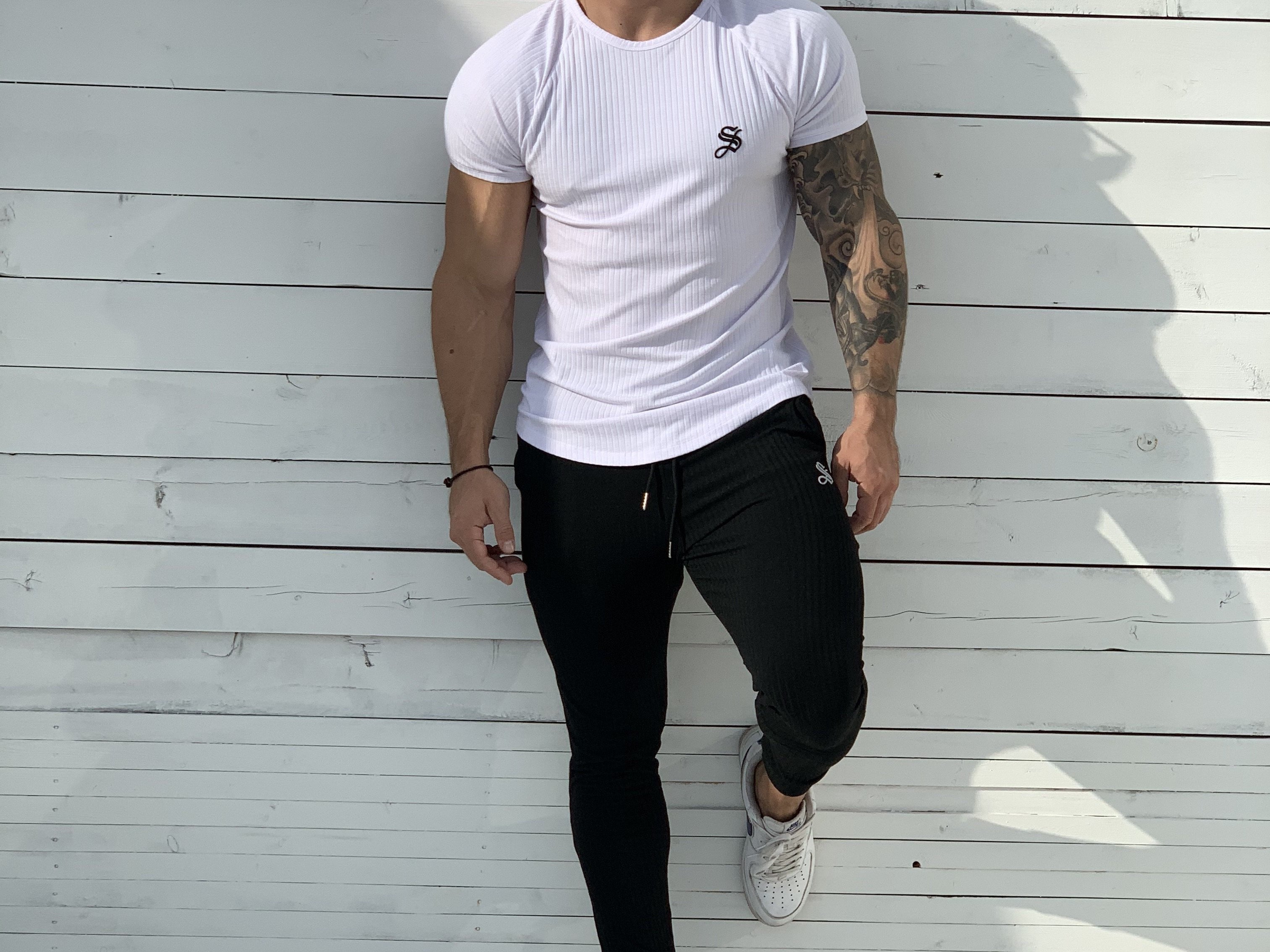 One Half - White T-shirt for Men (PRE-ORDER DISPATCH DATE 1 JUIN 2021) - Sarman Fashion - Wholesale Clothing Fashion Brand for Men from Canada