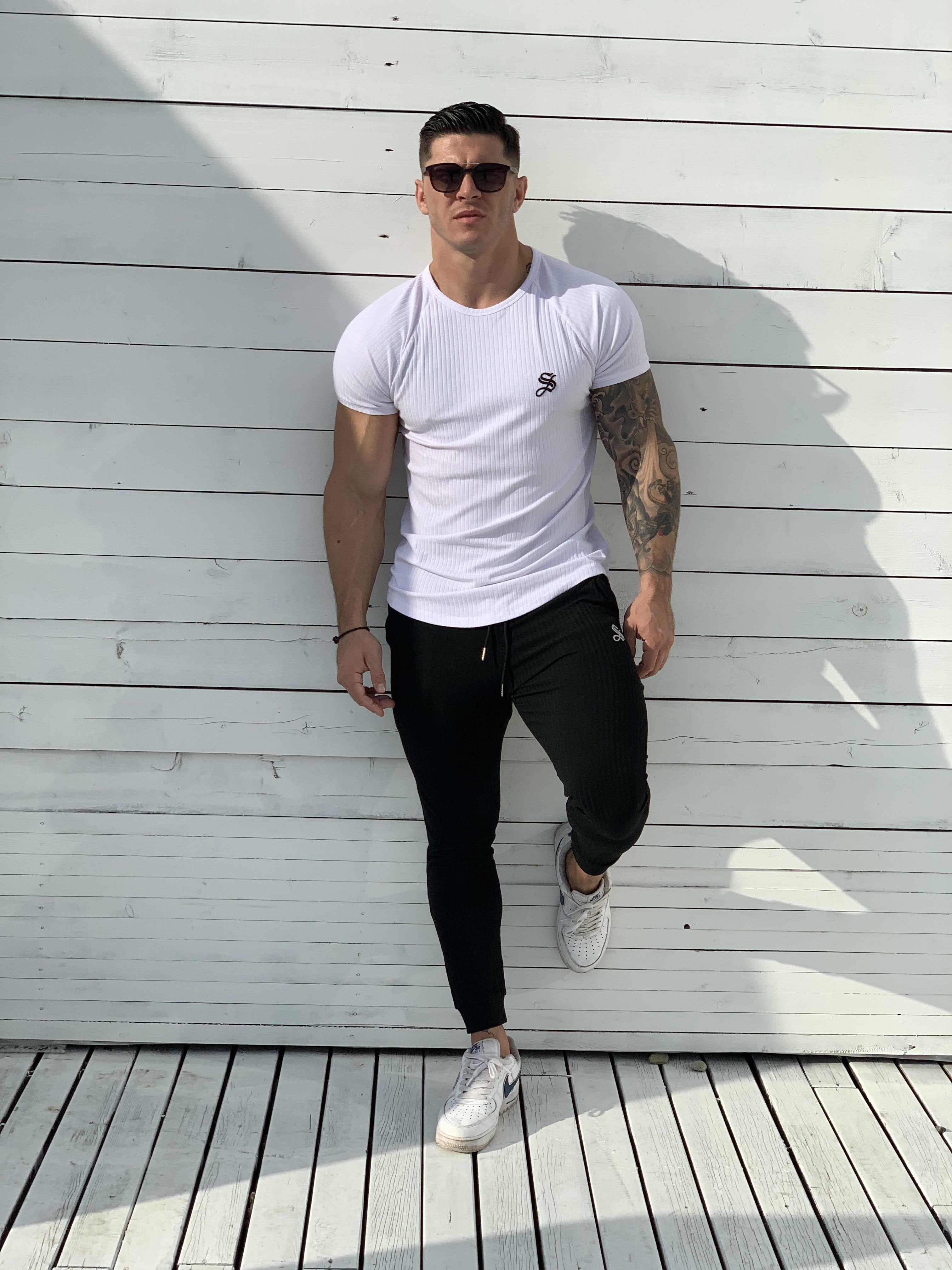 One Half - White T-shirt for Men (PRE-ORDER DISPATCH DATE 1 JUIN 2021) - Sarman Fashion - Wholesale Clothing Fashion Brand for Men from Canada
