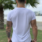 One Half - White T-shirt for Men (PRE-ORDER DISPATCH DATE 1 JUIN 2021) - Sarman Fashion - Wholesale Clothing Fashion Brand for Men from Canada
