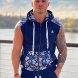 Paramous - Dark Blue Sleeveless Hoodie for Men - Sarman Fashion - Wholesale Clothing Fashion Brand for Men from Canada