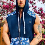 Paramous - Dark Blue Sleeveless Hoodie for Men - Sarman Fashion - Wholesale Clothing Fashion Brand for Men from Canada