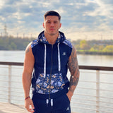 Paramous - Dark Blue Sleeveless Hoodie for Men - Sarman Fashion - Wholesale Clothing Fashion Brand for Men from Canada