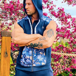 Paramous - Dark Blue Sleeveless Hoodie for Men - Sarman Fashion - Wholesale Clothing Fashion Brand for Men from Canada