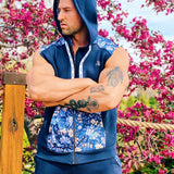 Paramous - Dark Blue Sleeveless Hoodie for Men - Sarman Fashion - Wholesale Clothing Fashion Brand for Men from Canada