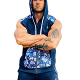 Paramous - Dark Blue Sleeveless Hoodie for Men - Sarman Fashion - Wholesale Clothing Fashion Brand for Men from Canada