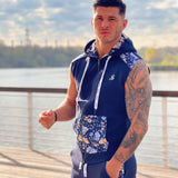 Paramous - Dark Blue Sleeveless Hoodie for Men - Sarman Fashion - Wholesale Clothing Fashion Brand for Men from Canada