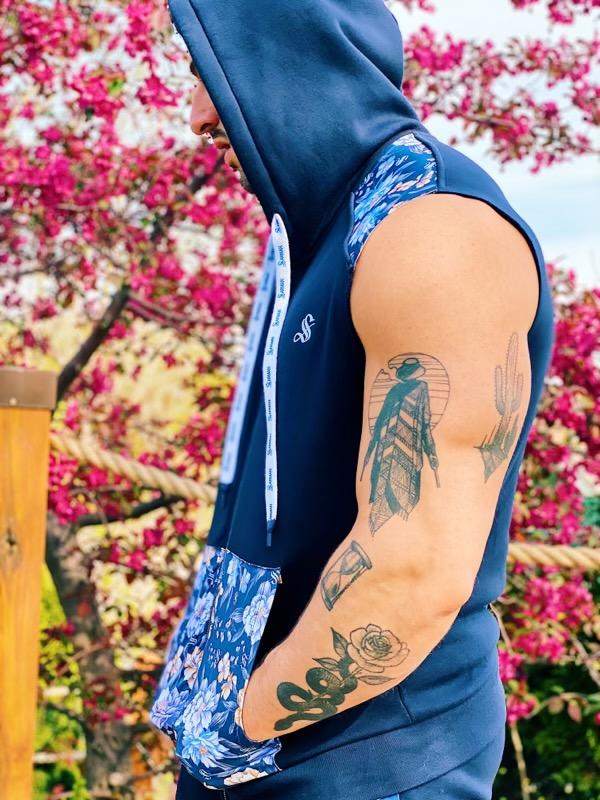 Paramous - Dark Blue Sleeveless Hoodie for Men - Sarman Fashion - Wholesale Clothing Fashion Brand for Men from Canada