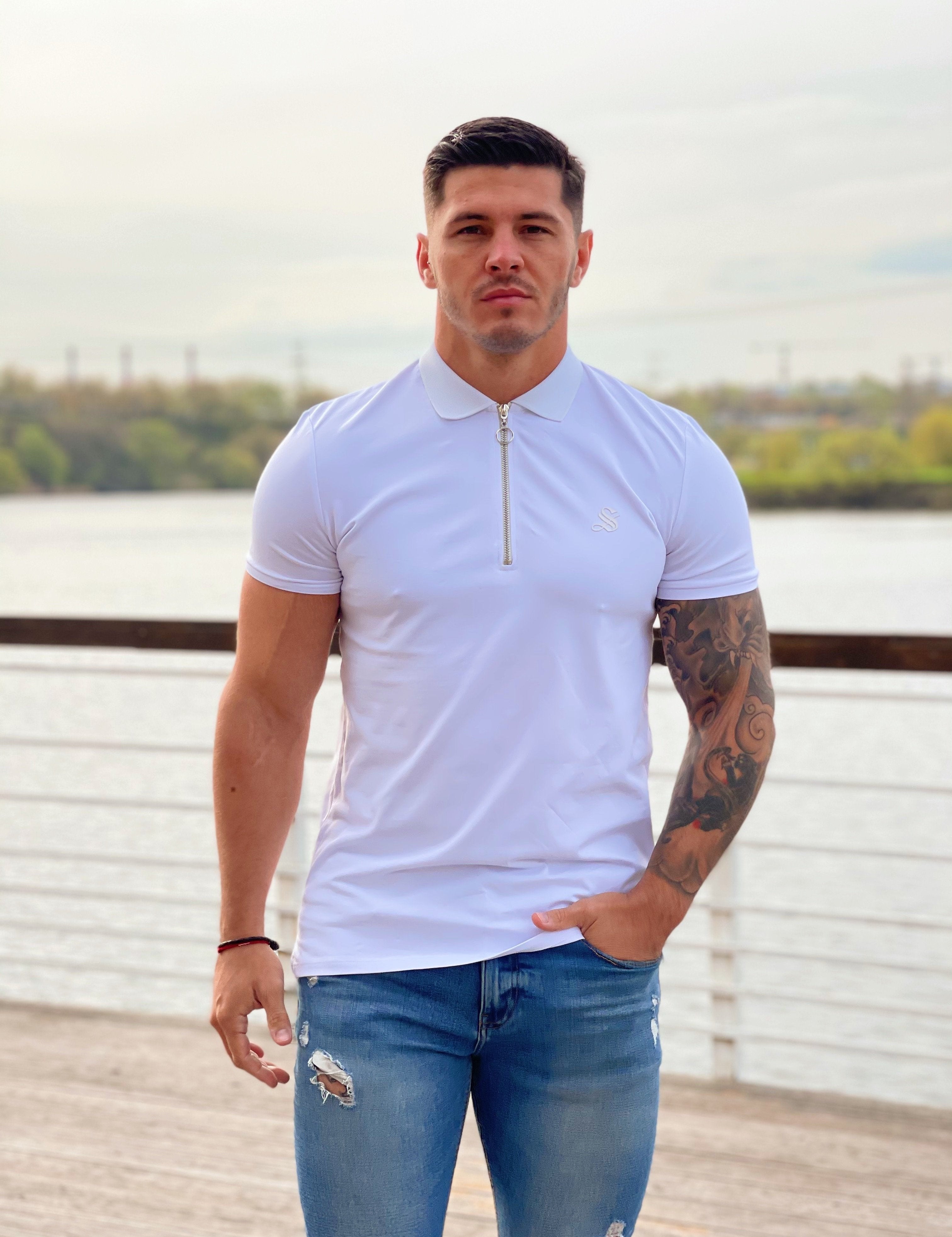 Perfection - White Polo Shirt for Men (PRE-ORDER DISPATCH DATE 25 September 2024) - Sarman Fashion - Wholesale Clothing Fashion Brand for Men from Canada