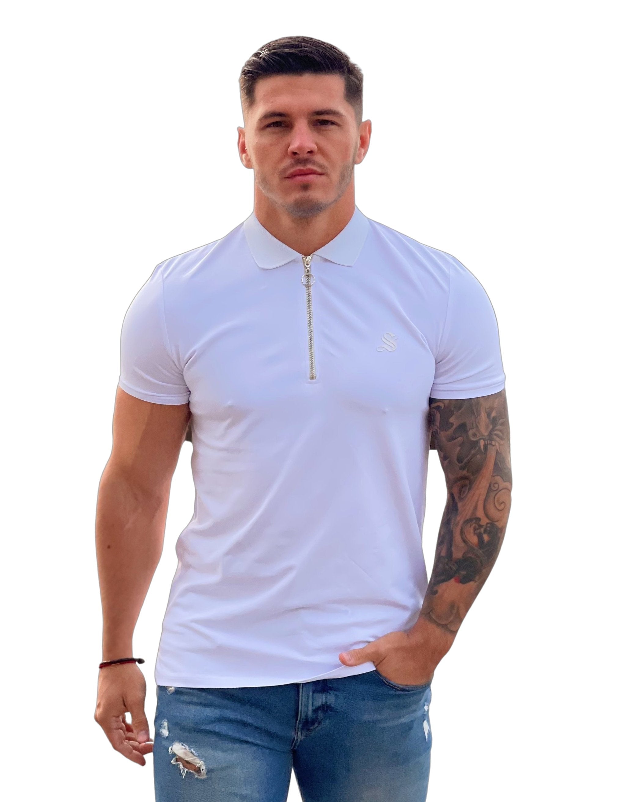 Perfection - White Polo Shirt for Men (PRE-ORDER DISPATCH DATE 25 September 2024) - Sarman Fashion - Wholesale Clothing Fashion Brand for Men from Canada