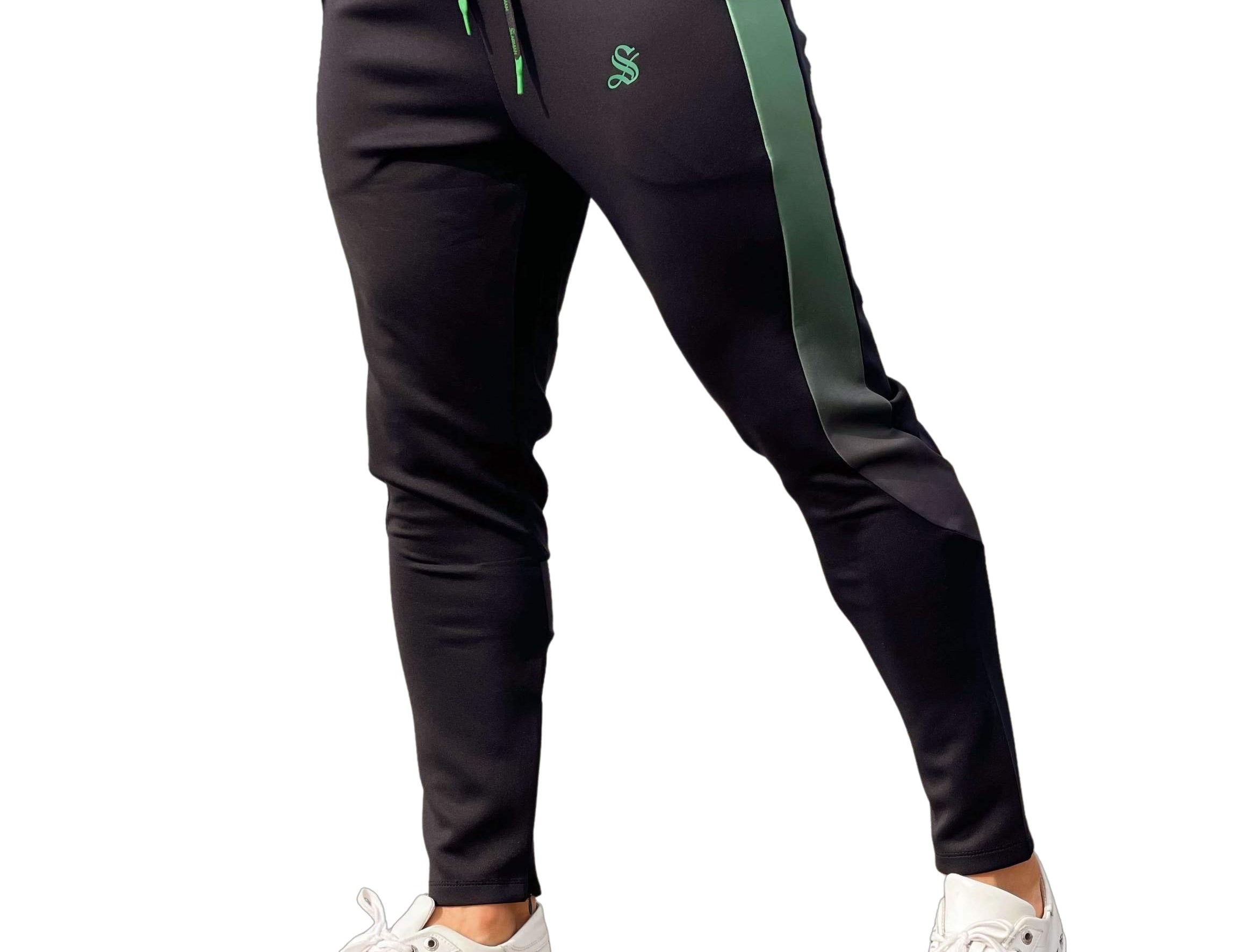 Platinisus - Black/Khaki Track Pant for Men - Sarman Fashion - Wholesale Clothing Fashion Brand for Men from Canada
