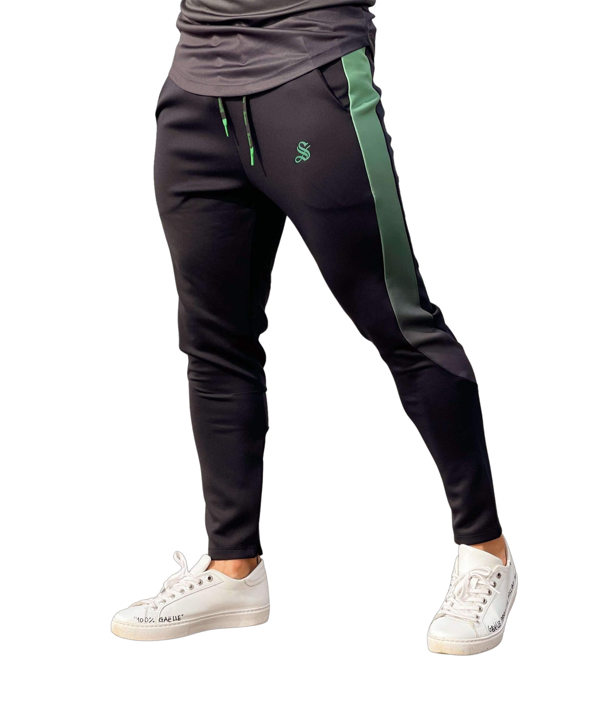 Platinisus - Black/Khaki Track Pant for Men - Sarman Fashion - Wholesale Clothing Fashion Brand for Men from Canada