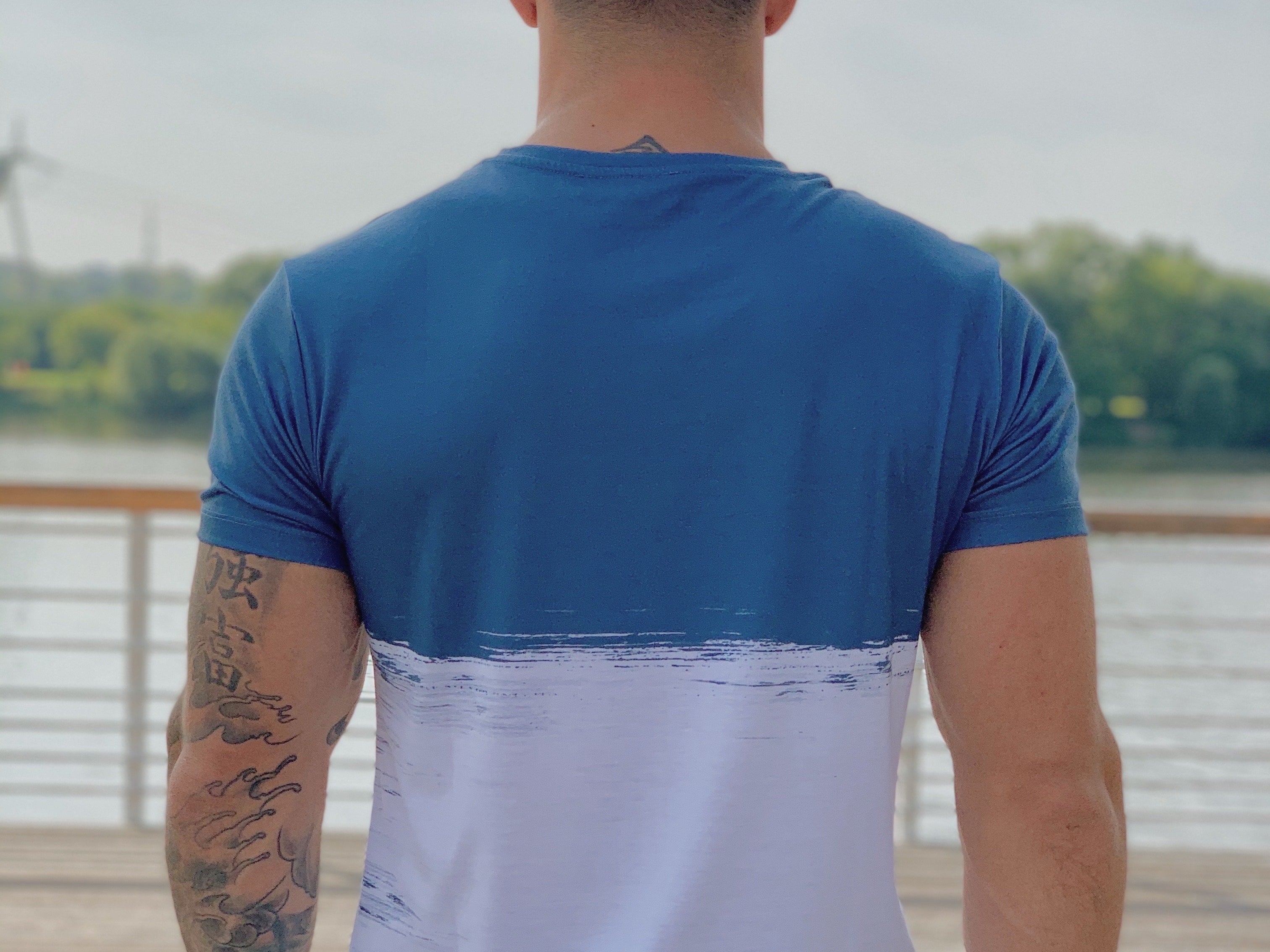 Polar Bear - Blue T-shirt for Men (PRE-ORDER DISPATCH DATE 25 SEPTEMBER) - Sarman Fashion - Wholesale Clothing Fashion Brand for Men from Canada