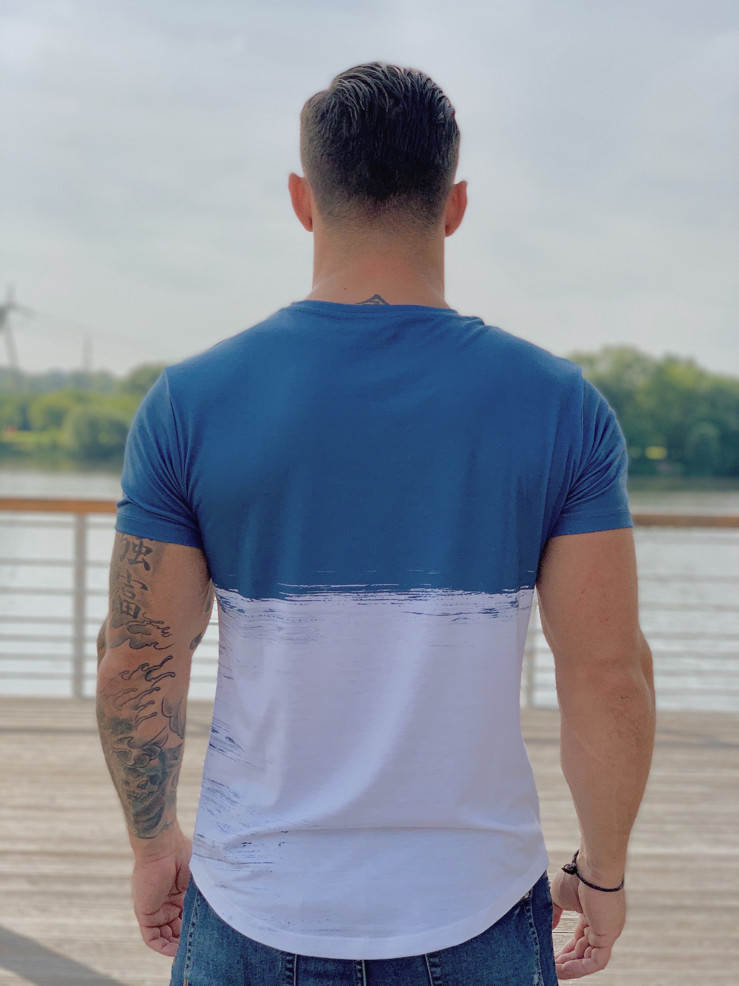 Polar Bear - Blue T-shirt for Men (PRE-ORDER DISPATCH DATE 25 SEPTEMBER) - Sarman Fashion - Wholesale Clothing Fashion Brand for Men from Canada
