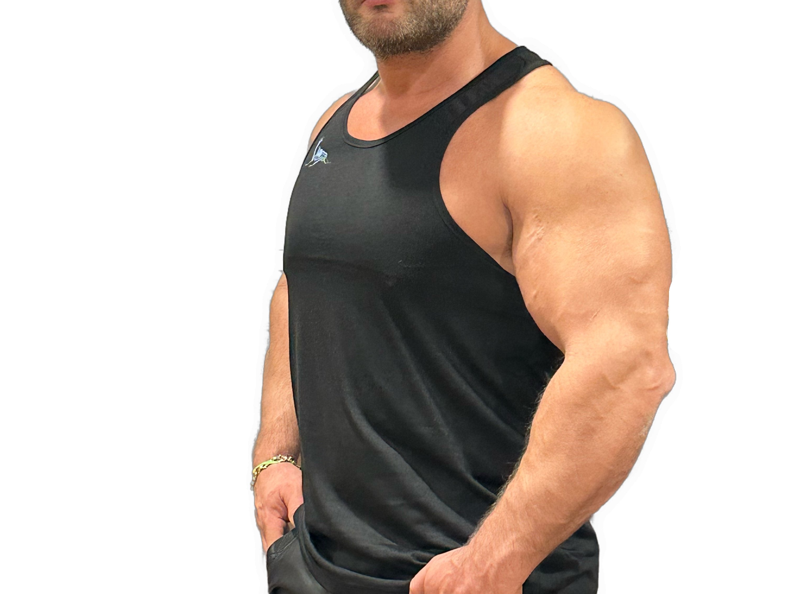 Power X - Black Tank Top for Men - Sarman Fashion - Wholesale Clothing Fashion Brand for Men from Canada