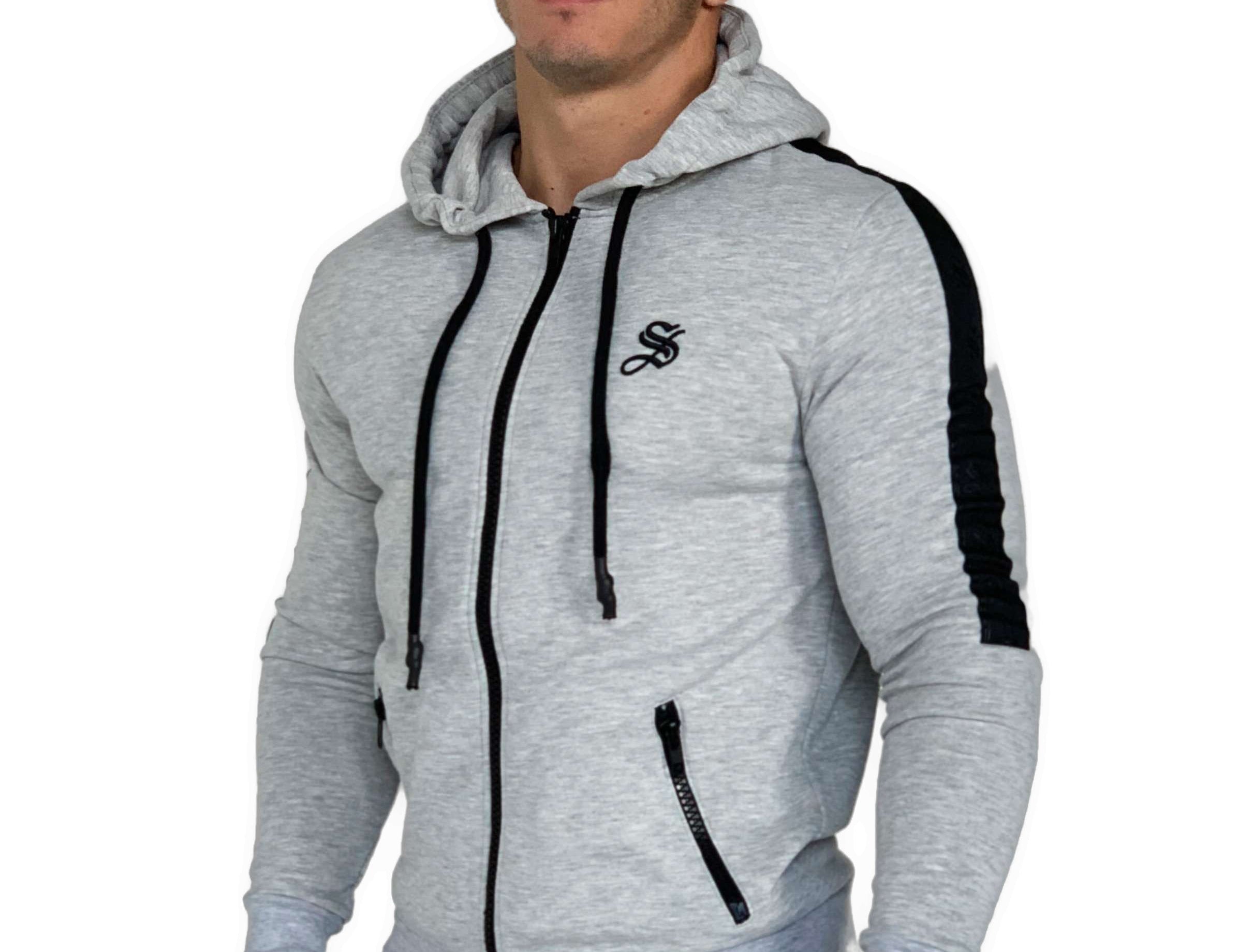 Prang - Grey Track Top for Men (PRE-ORDER DISPATCH DATE 25 September 2024) - Sarman Fashion - Wholesale Clothing Fashion Brand for Men from Canada