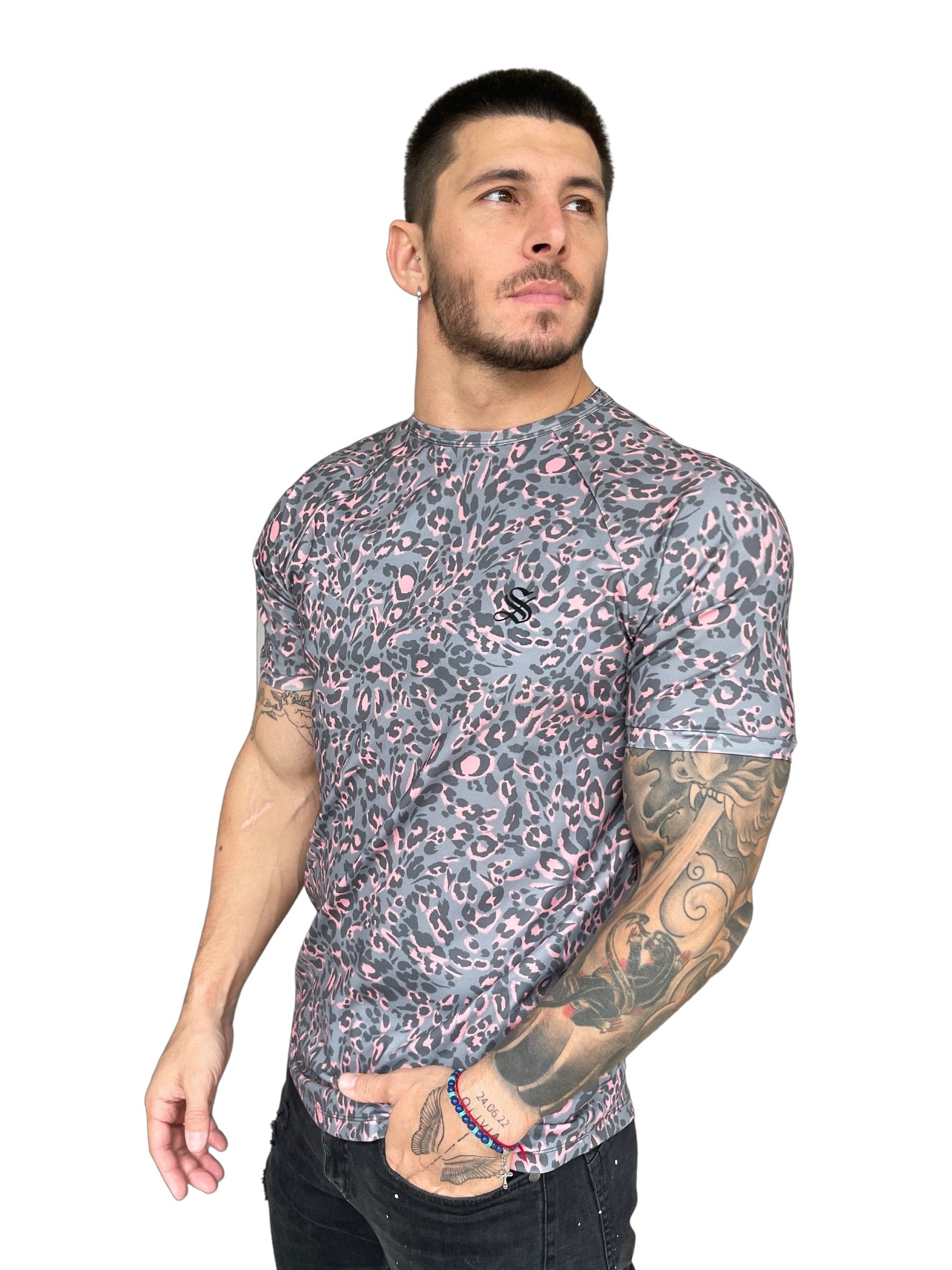 Predator - Pink T-shirt for Men - Sarman Fashion - Wholesale Clothing Fashion Brand for Men from Canada