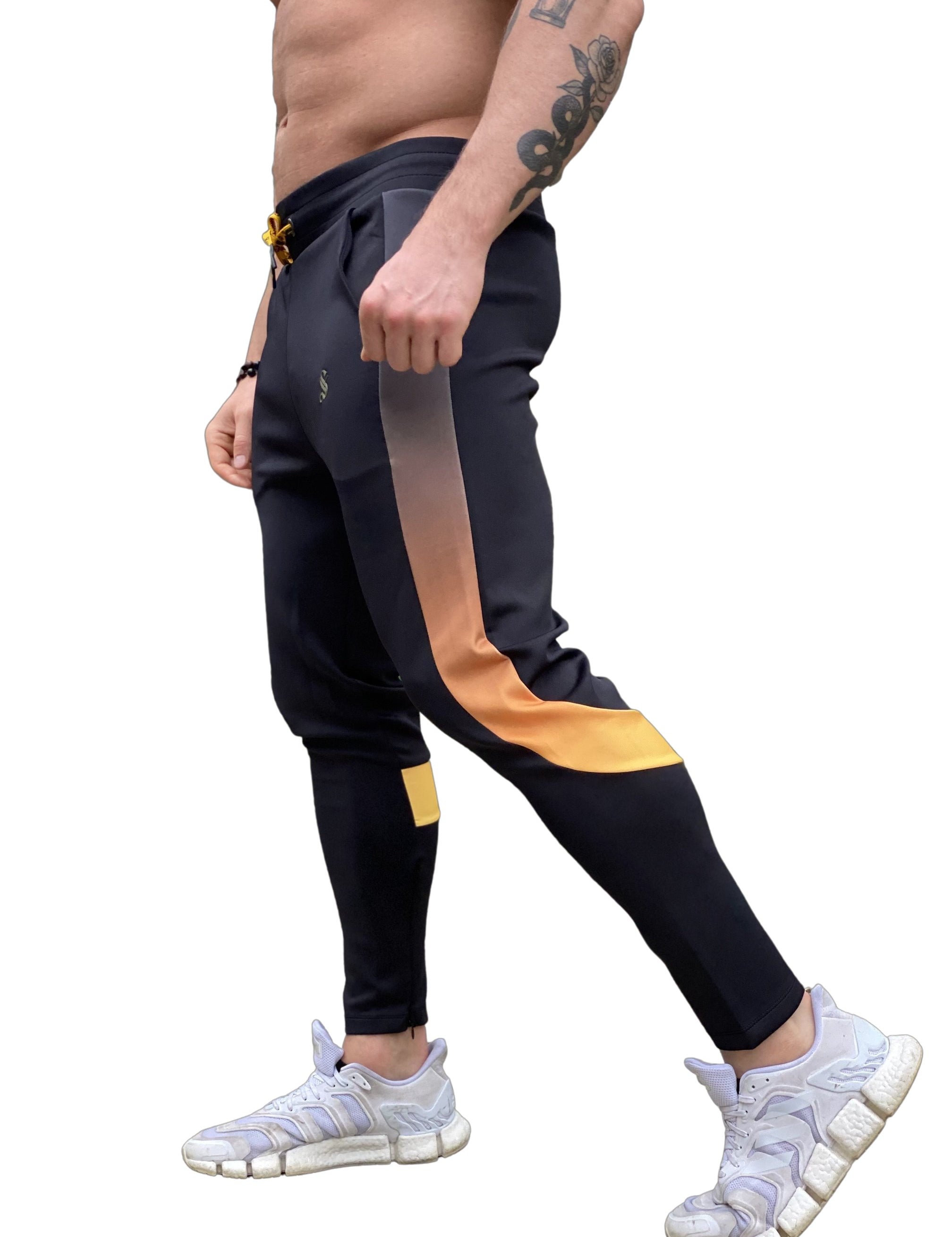 Preslus- Black/Yellow Track Pant for Men - Sarman Fashion - Wholesale Clothing Fashion Brand for Men from Canada