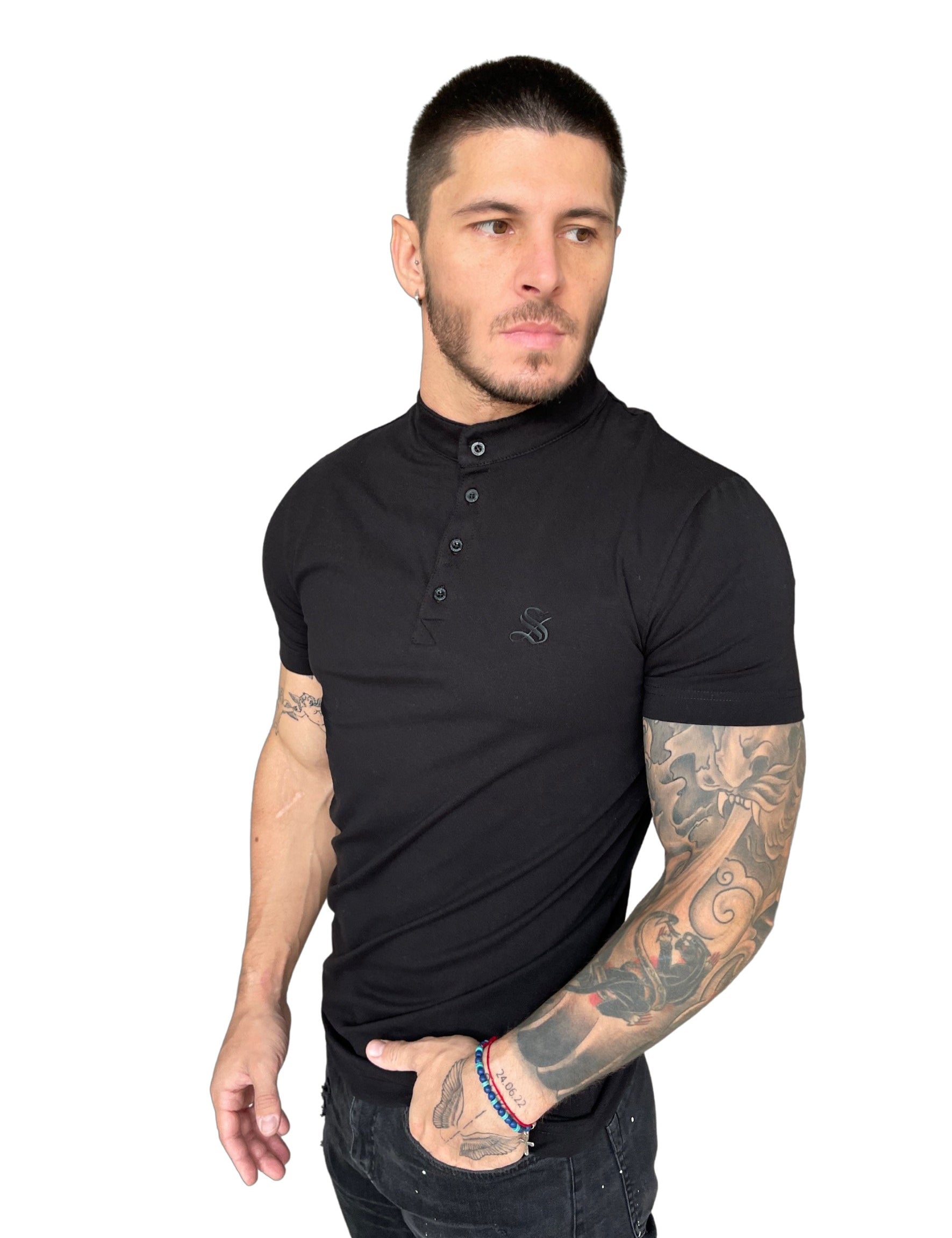 Prestige - Black T-shirt for Men (PRE-ORDER DISPATCH DATE 15 April 2023) - Sarman Fashion - Wholesale Clothing Fashion Brand for Men from Canada