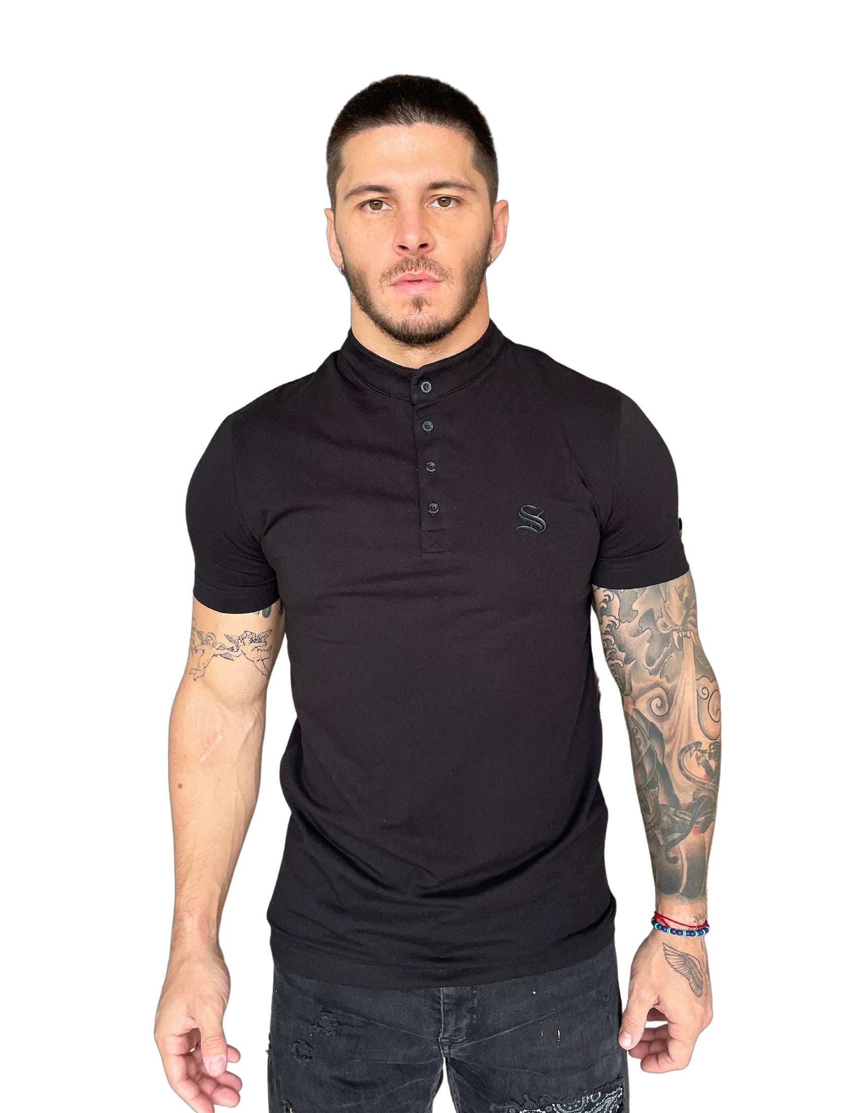 Prestige - Black T-shirt for Men (PRE-ORDER DISPATCH DATE 15 April 2023) - Sarman Fashion - Wholesale Clothing Fashion Brand for Men from Canada