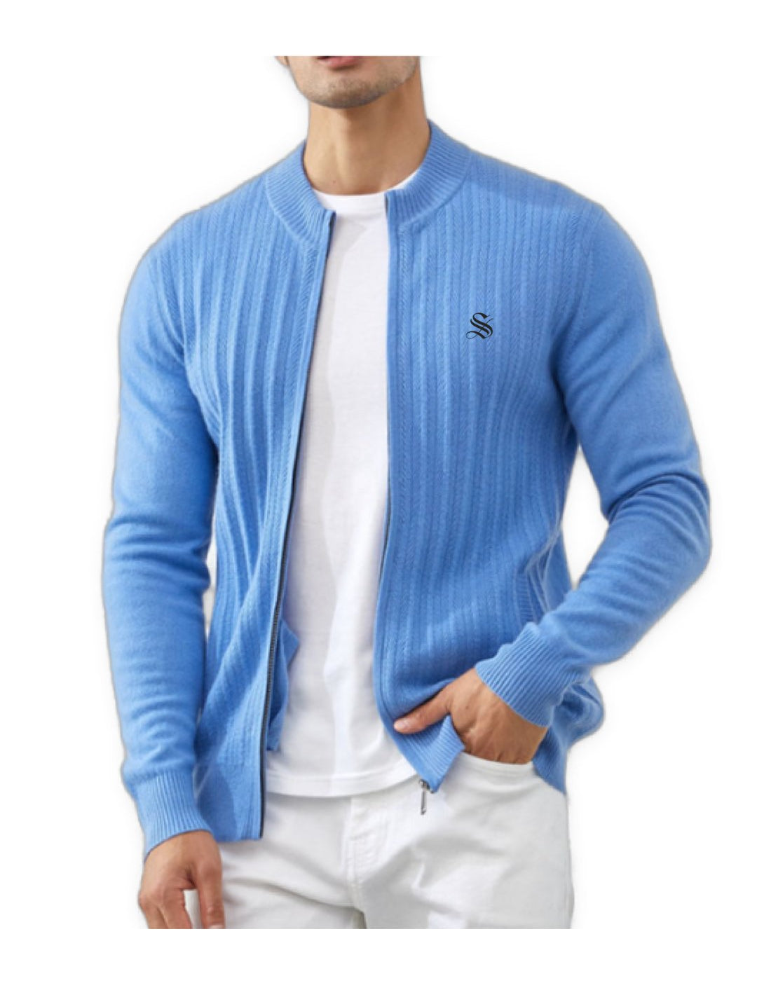 PureCashmere 2 - Track Top for Men - Sarman Fashion - Wholesale Clothing Fashion Brand for Men from Canada