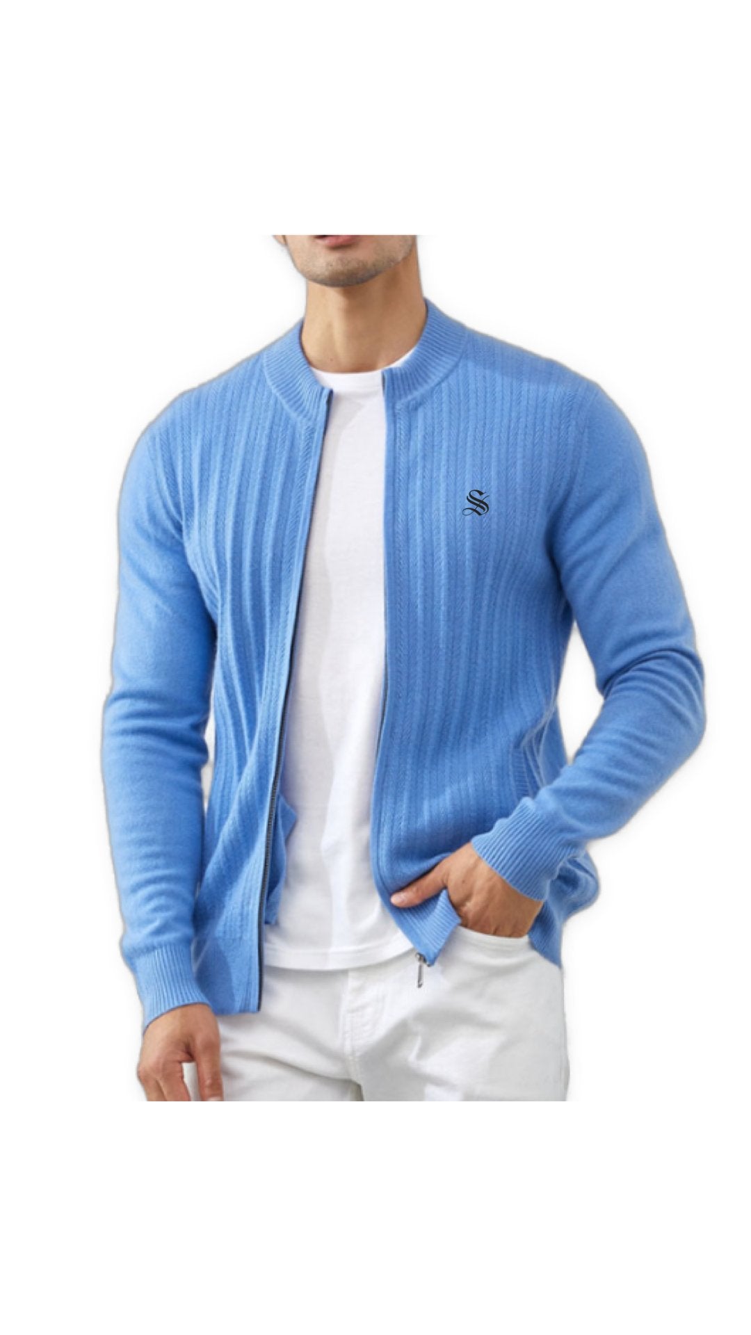 PureCashmere 2 - Track Top for Men - Sarman Fashion - Wholesale Clothing Fashion Brand for Men from Canada