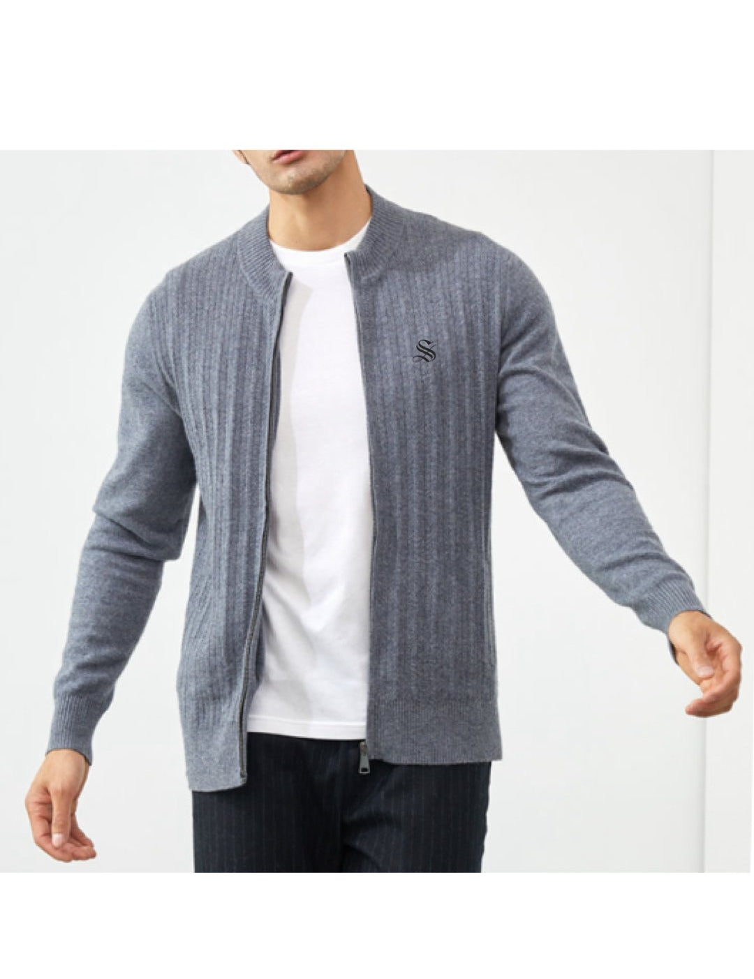 PureCashmere 2 - Track Top for Men - Sarman Fashion - Wholesale Clothing Fashion Brand for Men from Canada