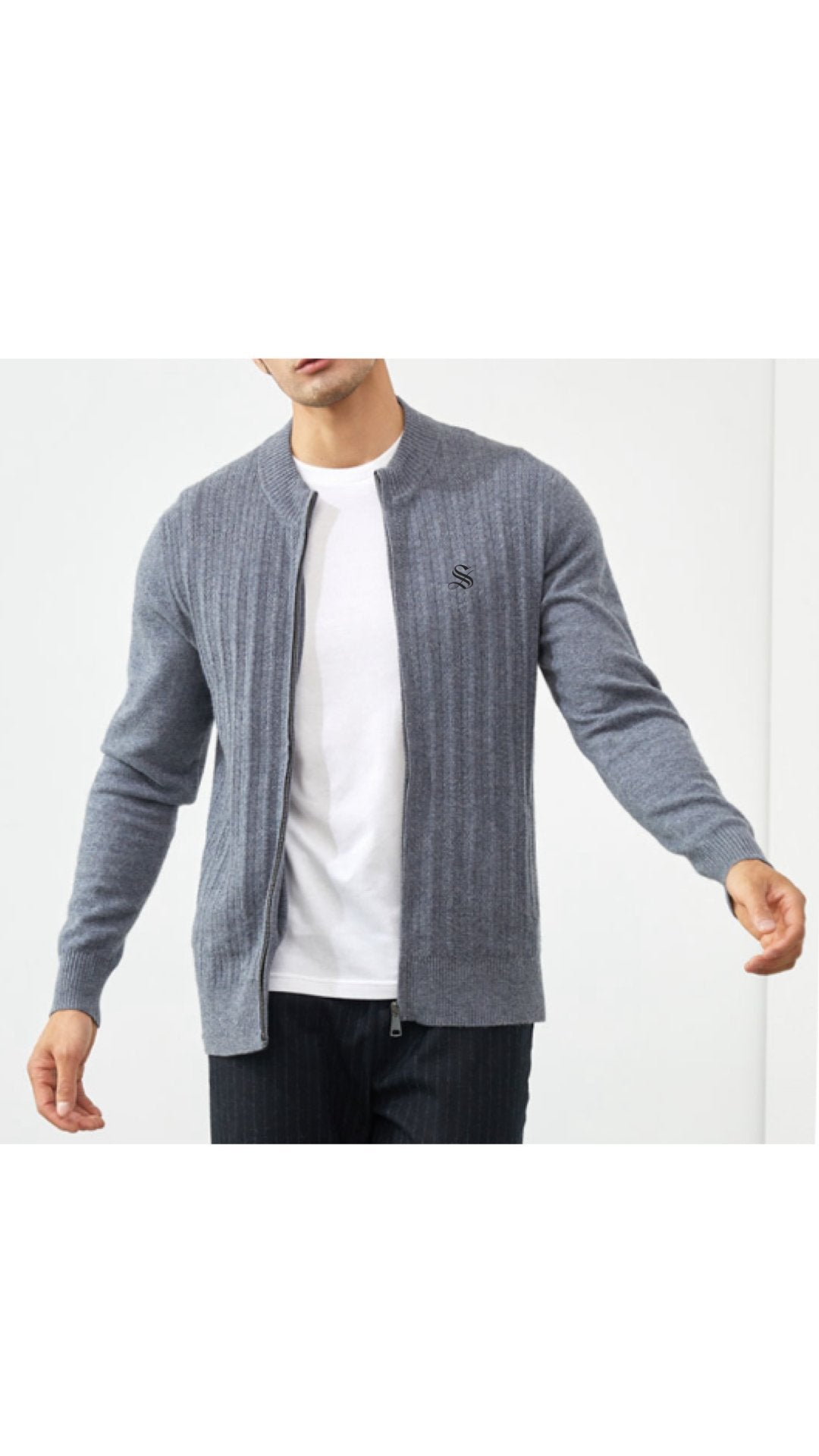 PureCashmere 2 - Track Top for Men - Sarman Fashion - Wholesale Clothing Fashion Brand for Men from Canada