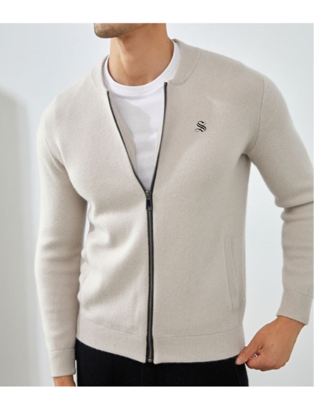 PureCashmere - Track Top for Men - Sarman Fashion - Wholesale Clothing Fashion Brand for Men from Canada
