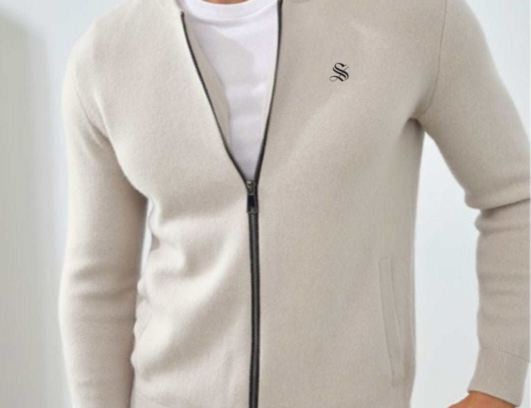 PureCashmere - Track Top for Men - Sarman Fashion - Wholesale Clothing Fashion Brand for Men from Canada