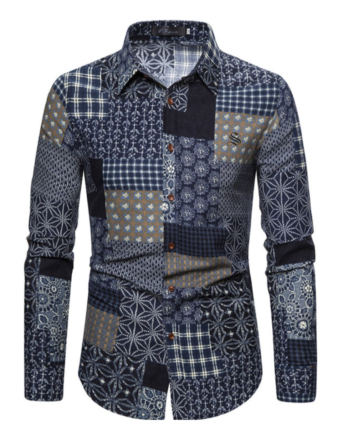 Puzzle - Long Sleeves Shirt for Men - Sarman Fashion - Wholesale Clothing Fashion Brand for Men from Canada