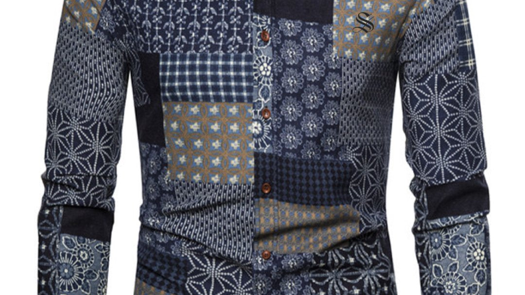 Puzzle - Long Sleeves Shirt for Men - Sarman Fashion - Wholesale Clothing Fashion Brand for Men from Canada