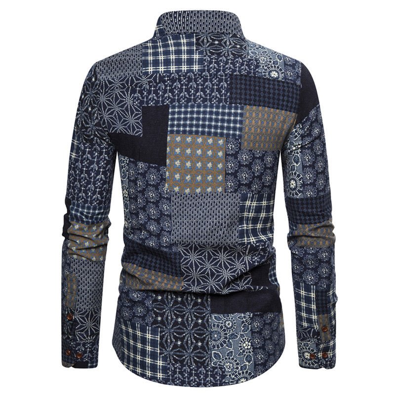 Puzzle - Long Sleeves Shirt for Men - Sarman Fashion - Wholesale Clothing Fashion Brand for Men from Canada