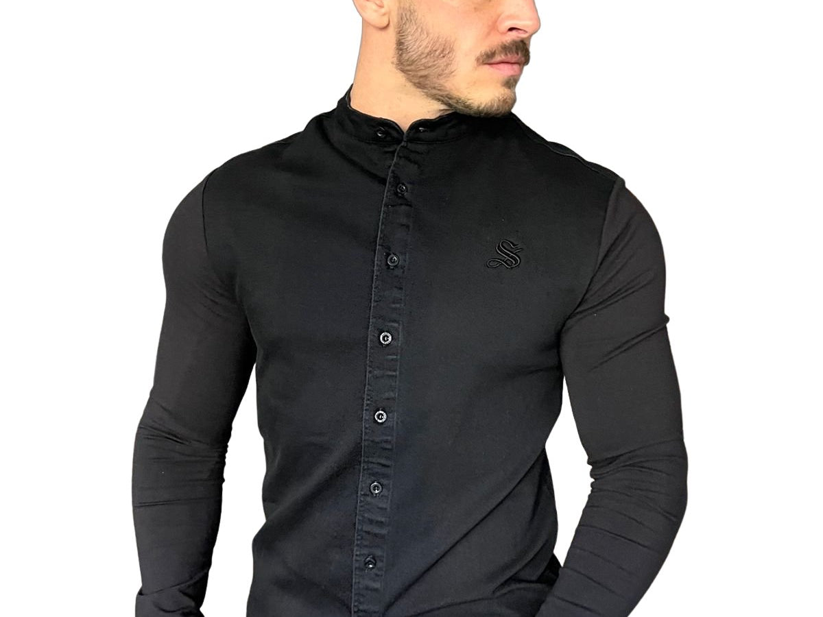 Radimo - Black Long Sleeves Jeans Shirt for Men (PRE-ORDER DISPATCH DATE 15 APRIL 2023) - Sarman Fashion - Wholesale Clothing Fashion Brand for Men from Canada