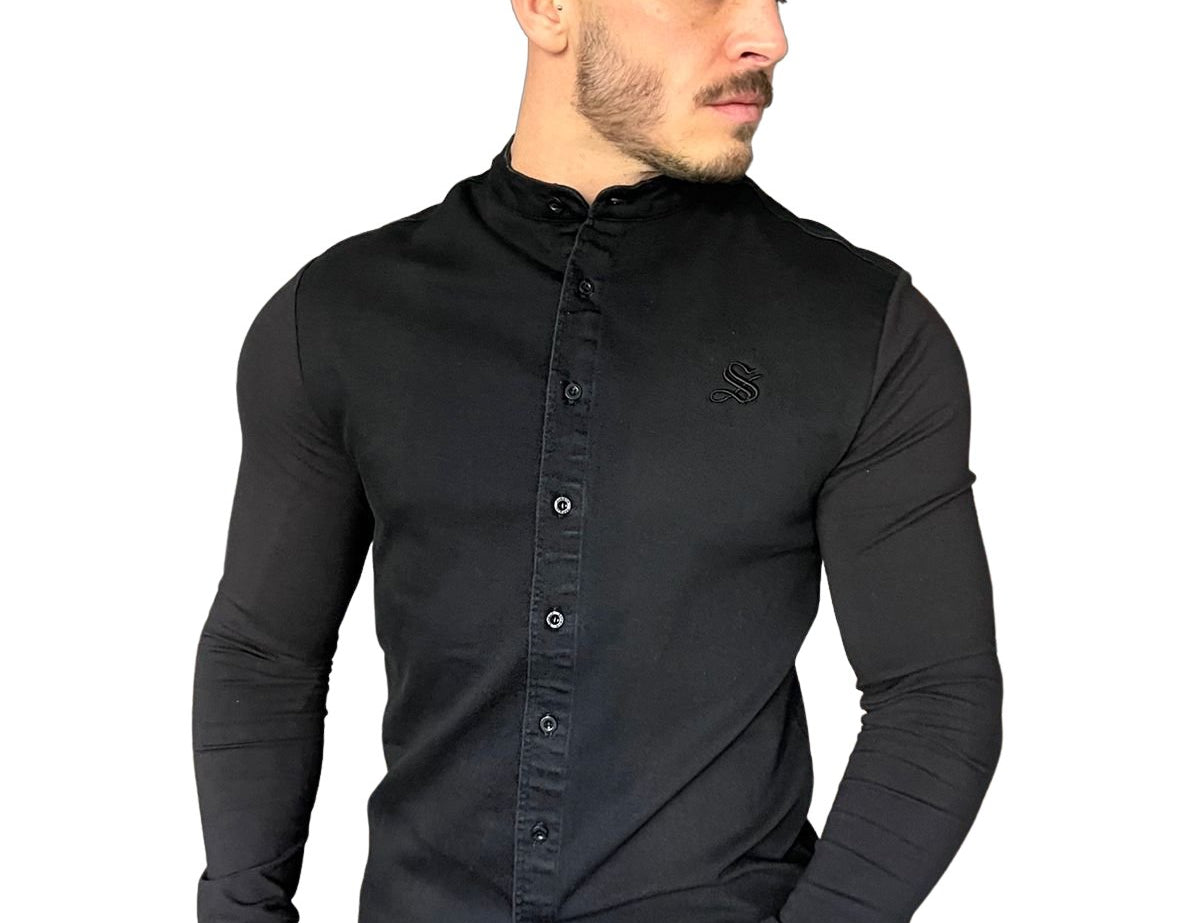 Radimo - Black Long Sleeves Jeans Shirt for Men (PRE-ORDER DISPATCH DATE 15 APRIL 2023) - Sarman Fashion - Wholesale Clothing Fashion Brand for Men from Canada