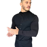 Radimo - Black Long Sleeves Jeans Shirt for Men (PRE-ORDER DISPATCH DATE 15 APRIL 2023) - Sarman Fashion - Wholesale Clothing Fashion Brand for Men from Canada