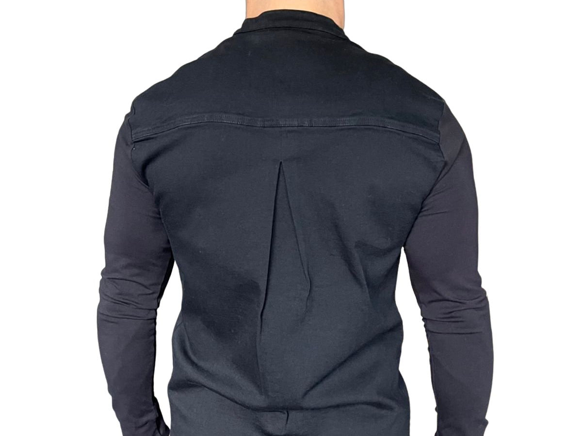 Radimo - Black Long Sleeves Jeans Shirt for Men (PRE-ORDER DISPATCH DATE 15 APRIL 2023) - Sarman Fashion - Wholesale Clothing Fashion Brand for Men from Canada