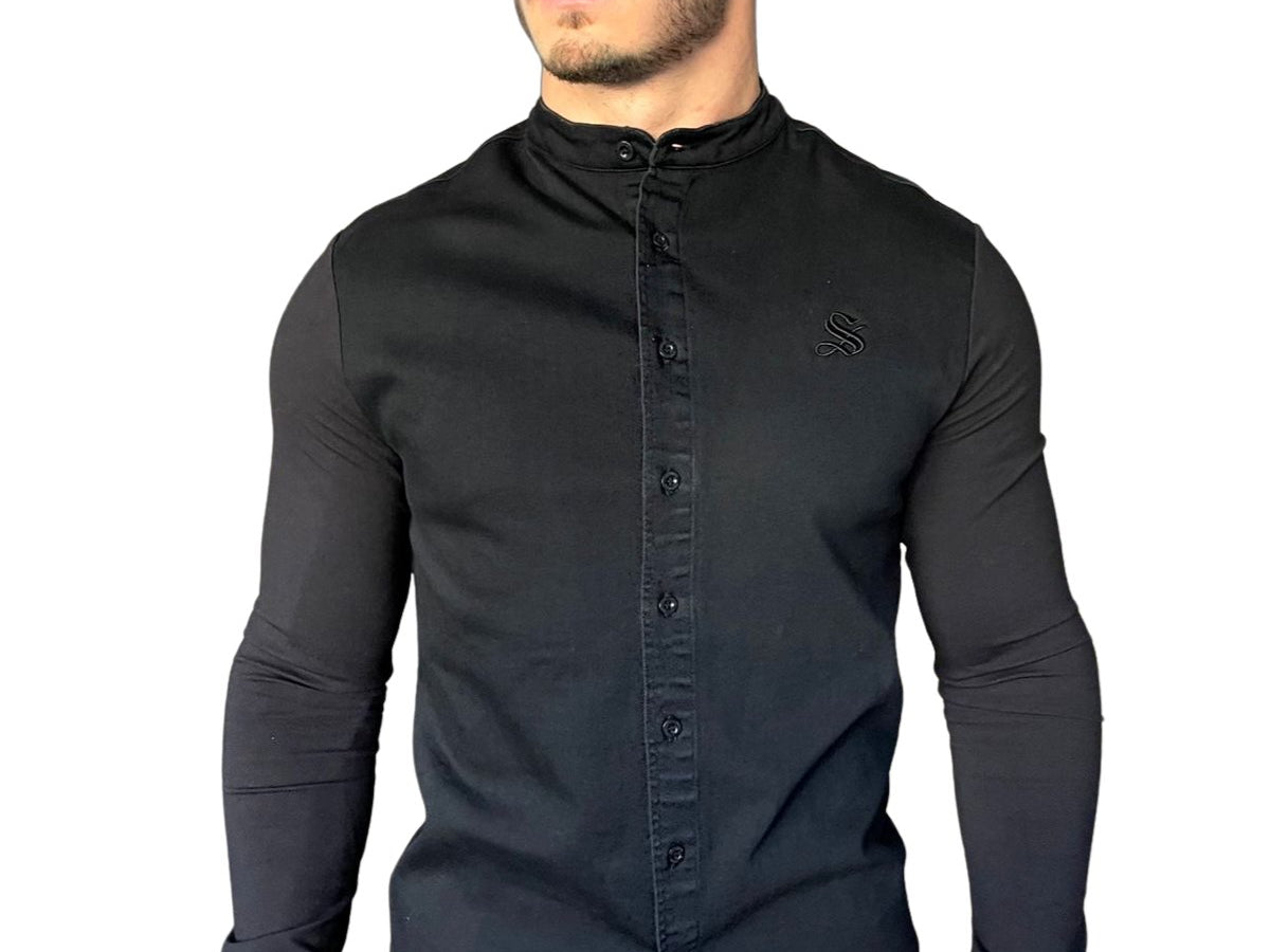 Radimo - Black Long Sleeves Jeans Shirt for Men (PRE-ORDER DISPATCH DATE 15 APRIL 2023) - Sarman Fashion - Wholesale Clothing Fashion Brand for Men from Canada