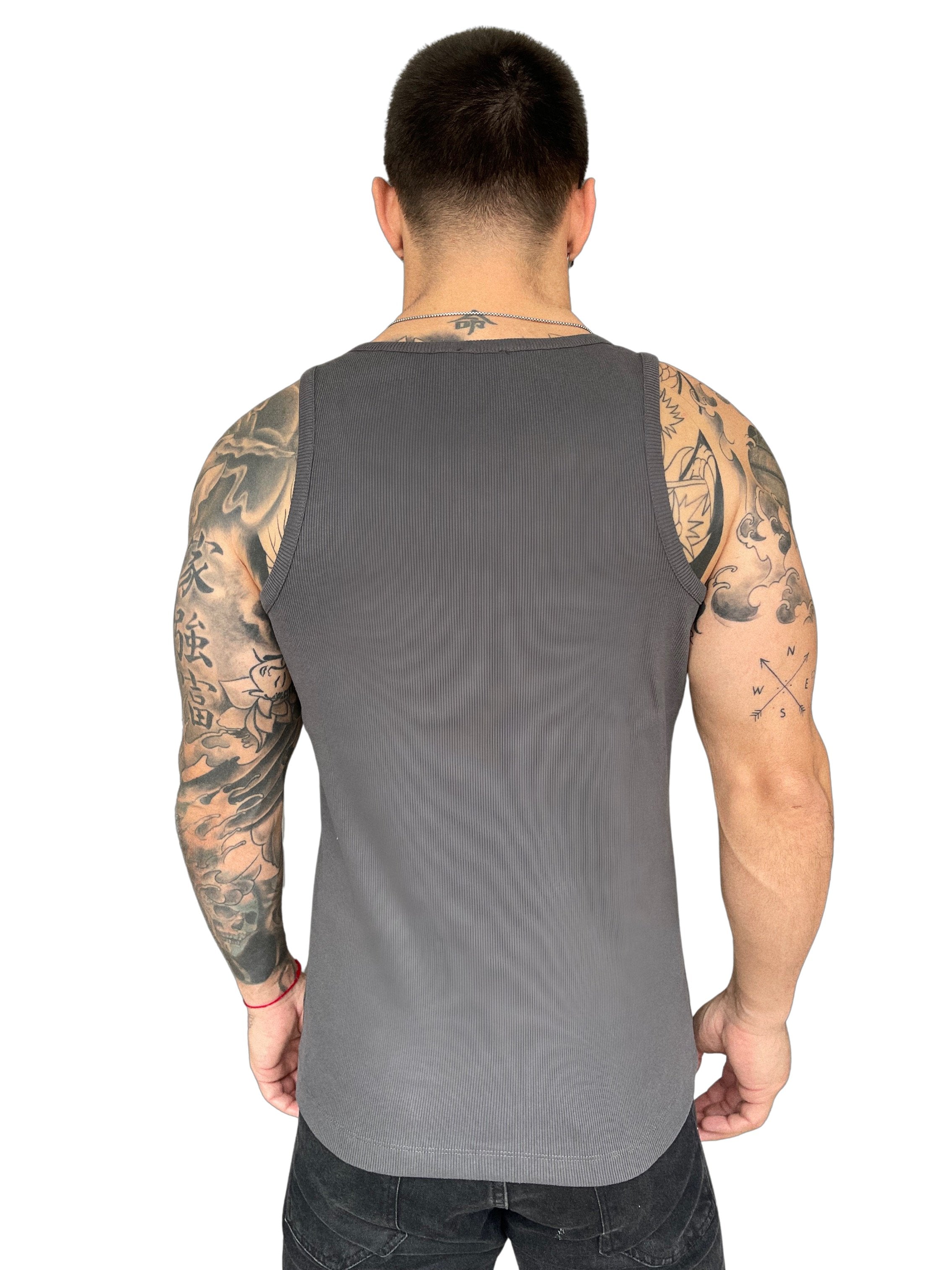 Raguel - Grey Tank Top for Men - Sarman Fashion - Wholesale Clothing Fashion Brand for Men from Canada