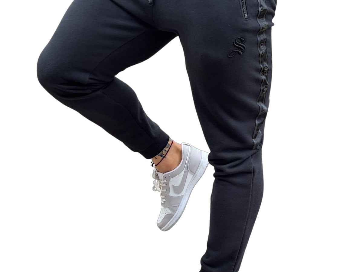 Raid - Black Track Pant for Men - Sarman Fashion - Wholesale Clothing Fashion Brand for Men from Canada