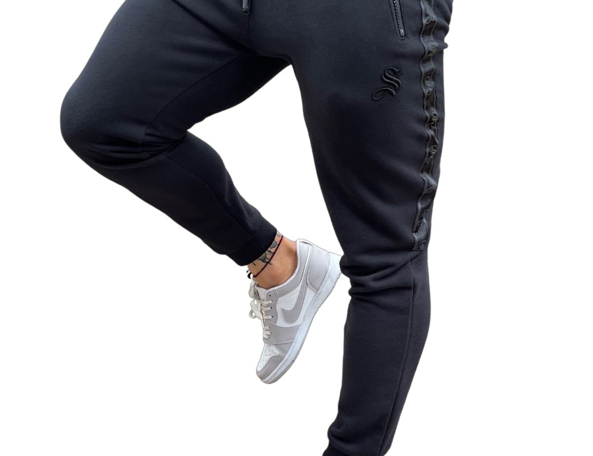 Raid - Black Track Pant for Men - Sarman Fashion - Wholesale Clothing Fashion Brand for Men from Canada