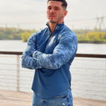 Rambo 2- Blue Long Sleeves Shirt for Men (PRE-ORDER DISPATCH DATE 1 JULY 2022) - Sarman Fashion - Wholesale Clothing Fashion Brand for Men from Canada