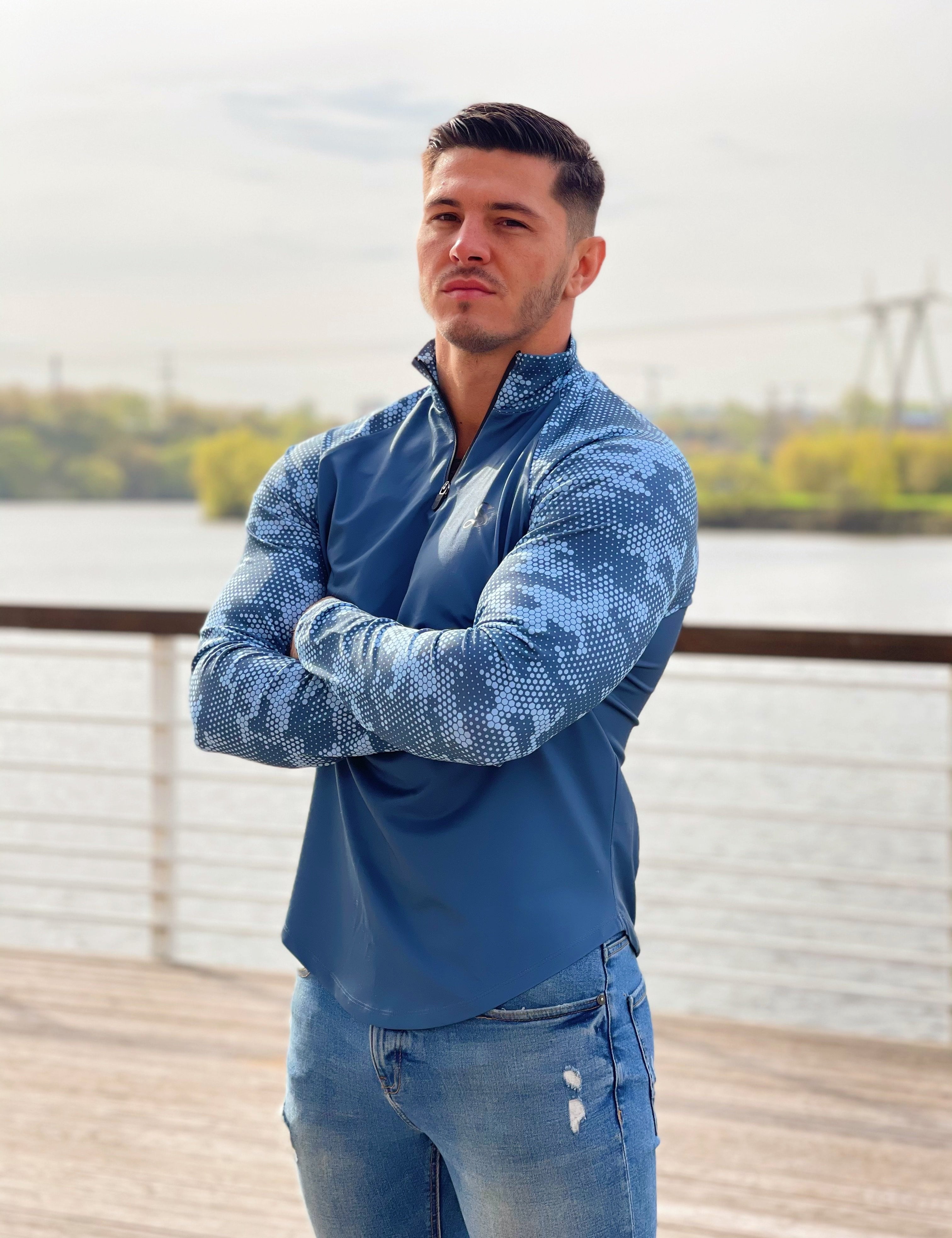 Rambo 2- Blue Long Sleeves Shirt for Men (PRE-ORDER DISPATCH DATE 1 JULY 2022) - Sarman Fashion - Wholesale Clothing Fashion Brand for Men from Canada