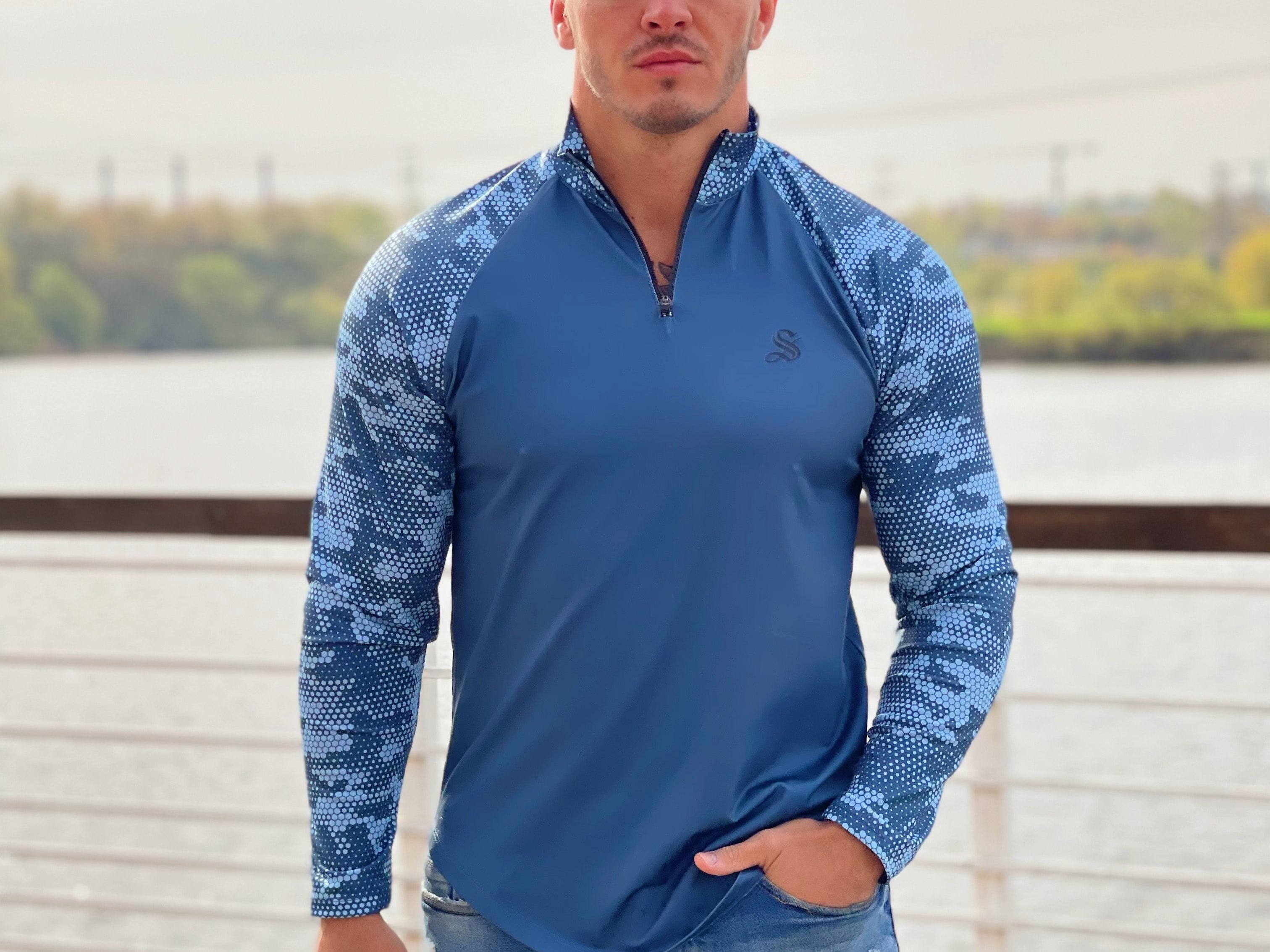 Rambo 2- Blue Long Sleeves Shirt for Men (PRE-ORDER DISPATCH DATE 1 JULY 2022) - Sarman Fashion - Wholesale Clothing Fashion Brand for Men from Canada